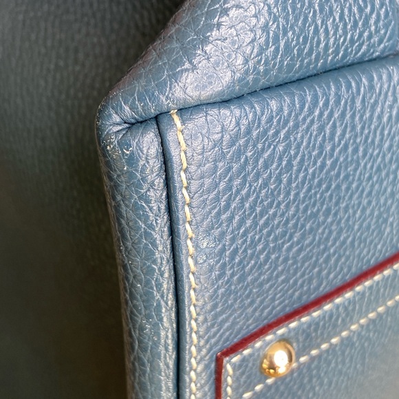 Dooney & Bourke EUC Pebbled Grain Largo Logo Lock Sac in Teal Classic - Picture 9 of 16